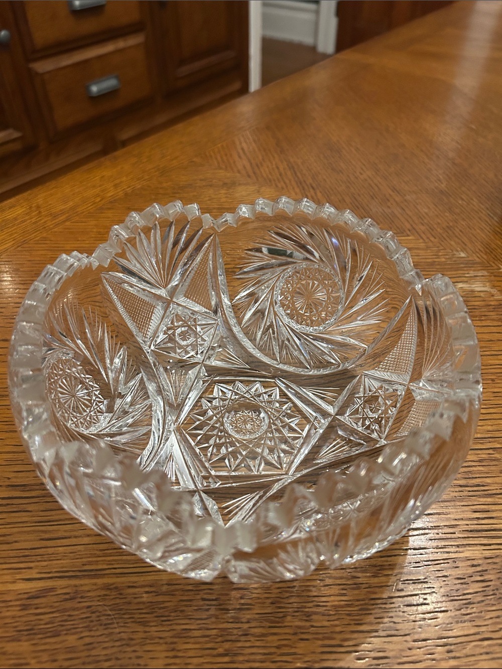 Antique Clear Cut Glass Decorative Bowl